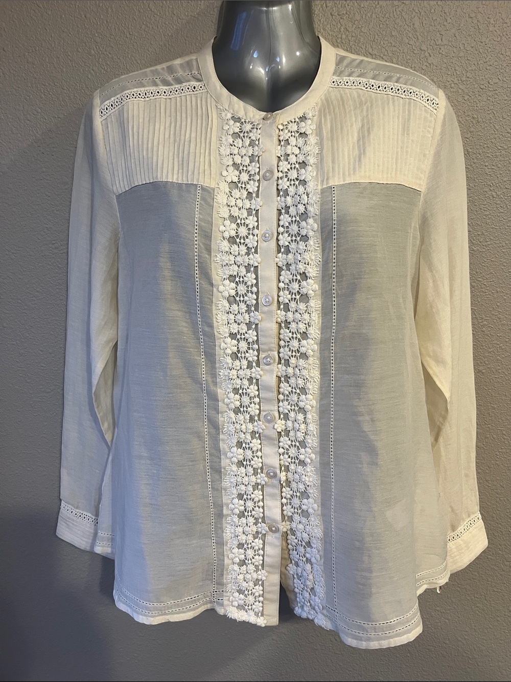 Coldwater creek cotton silk blend blouse size PM